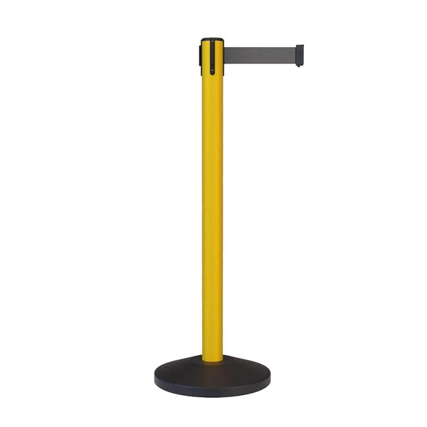 Montour Line Stanchion Belt Barrier Yellow Post 13ft.Dark Gray Belt MS630-YW-DGY-130